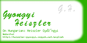 gyongyi heiszler business card